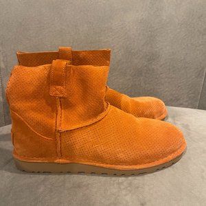 UGG Classic Unlined Mini Perforated Booties | Orange | Size 9 (Women's)